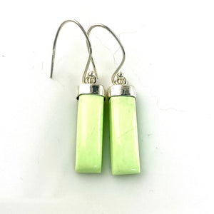 Lemon Chrysoprase Sterling Silver Rectangle Earrings - Keja Designs Jewelry