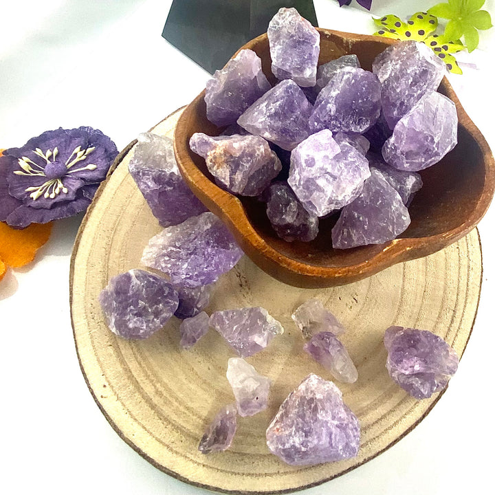 Amethyst Rough Chunk Stones, Choose Quantity, Raw Amethyst for Décor or Crystal Grids - Keja Designs Jewelry