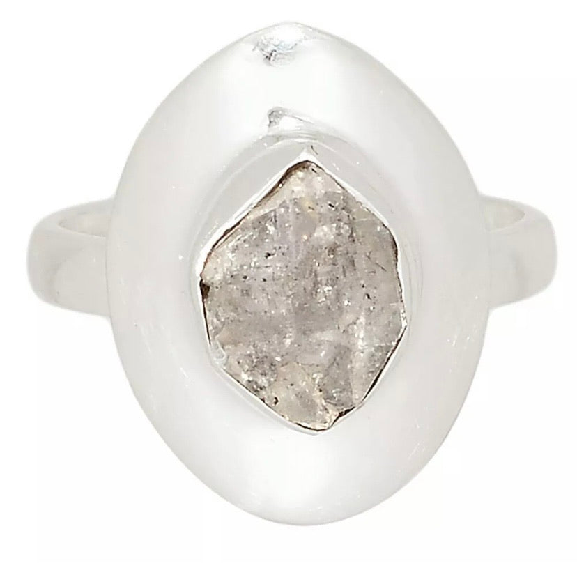 Herkimer Diamond Solitaire Sterling Silver Ring - Keja Designs Jewelry