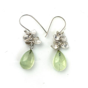 Praisiolite Flutter Leaf Sterling Silver Earrings - Keja Designs Jewelry