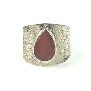 Ruby Sterling Silver Textured Band Ring - Keja Designs Jewelry
