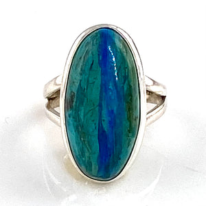 Peruvian Blue Opal Sterling Silver Oval Ring - Keja Designs Jewelry