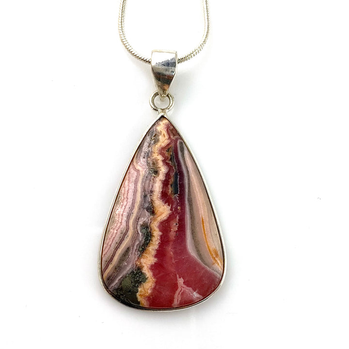 Rhodochrosite Sterling Silver Pendant - Keja Designs Jewelry