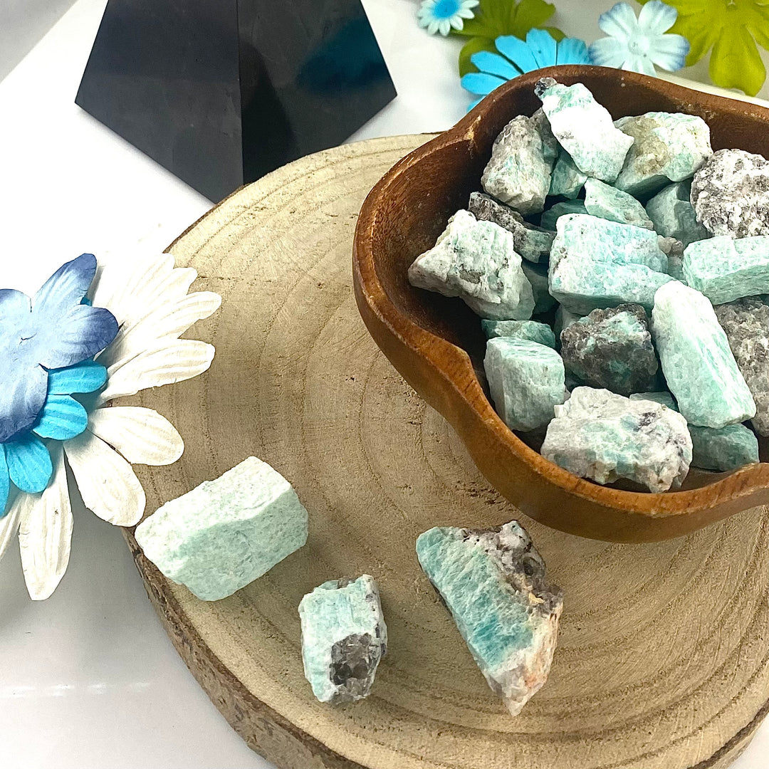 Amazonite Rough Chunk Stones, Choose Size, Choose Quantity, Amazonite Rough Crystal for Décor or Crystal Grids - Keja Designs Jewelry