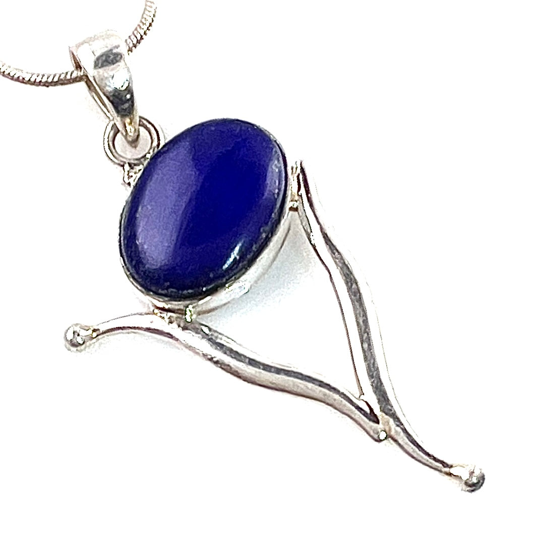 Lapis Sterling Silver Vortex Pendant - Keja Designs Jewelry