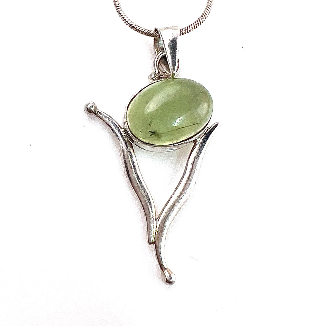 Prehnite Sterling Silver Pendant - Keja Designs Jewelry