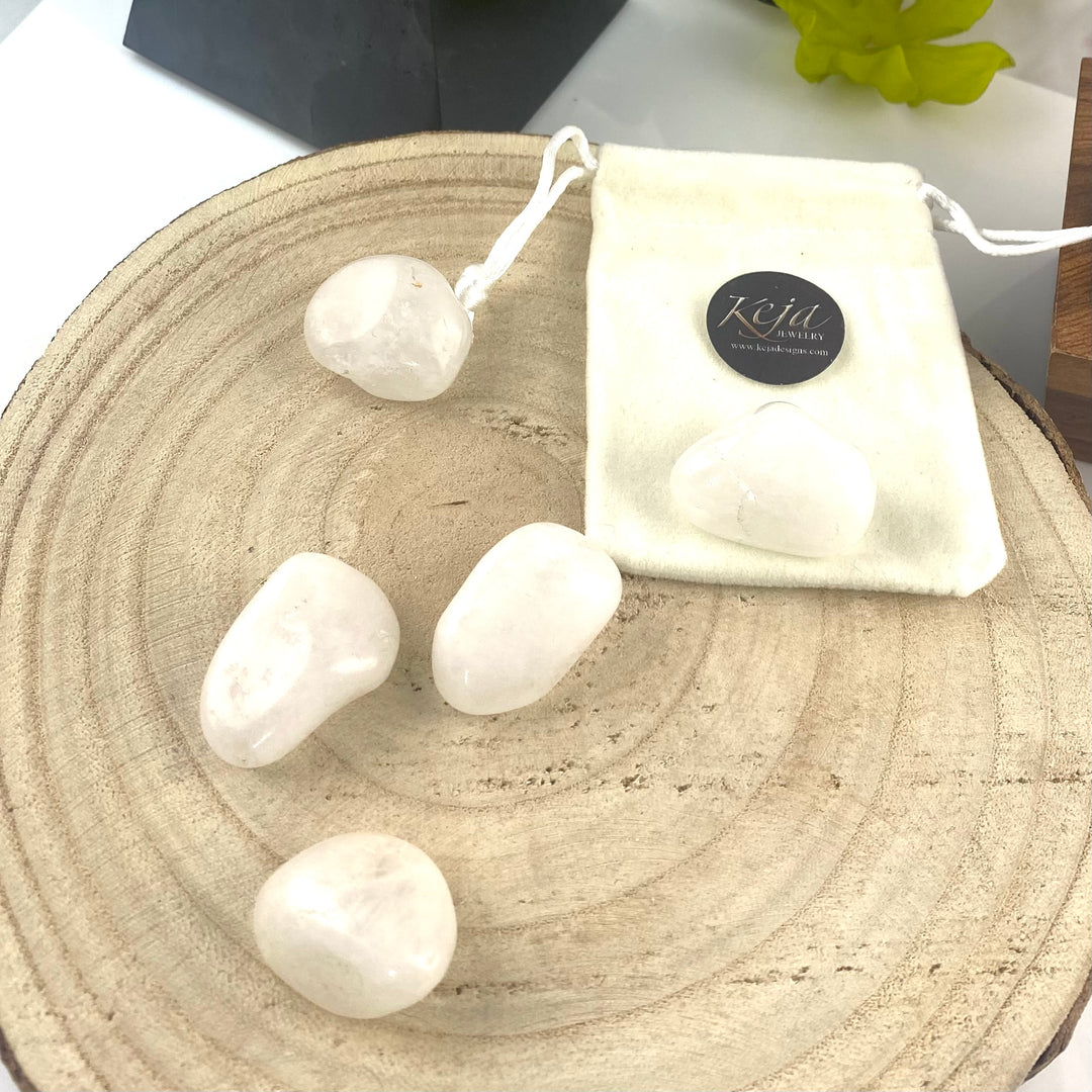 Milky Quartz Polished Chunk Stones, Choose Quantity, Polished Milky Quartz for Décor or Crystal Grids - Keja Designs Jewelry
