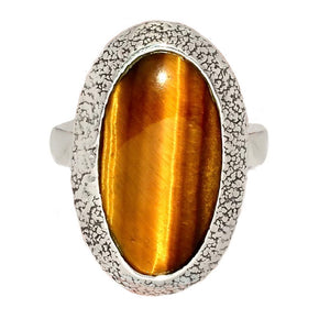 Tigers Eye Sterling Silver Oval Ring - Keja Designs Jewelry