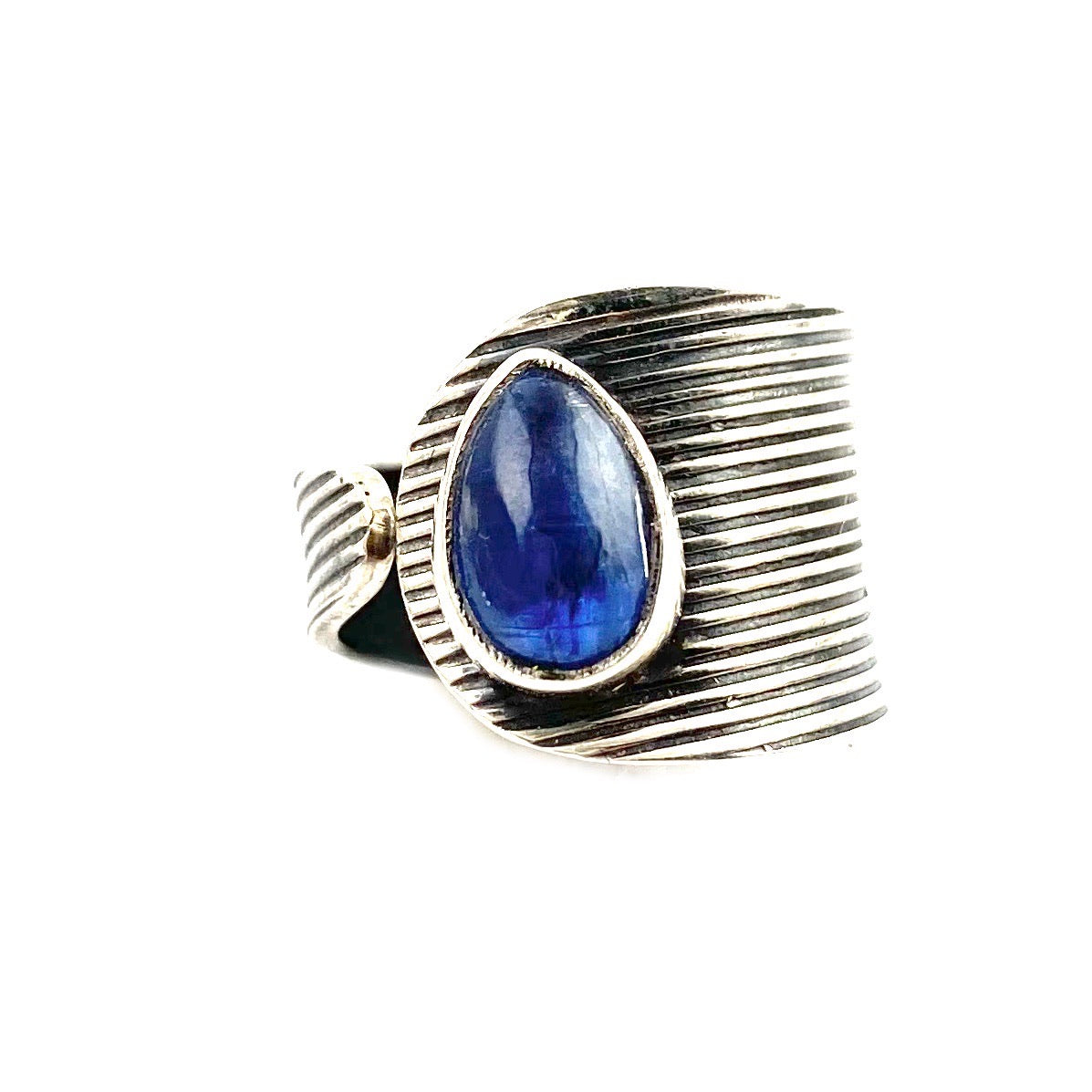 Kyanite Sterling Silver Adjustable Modern Ring - Keja Designs Jewelry