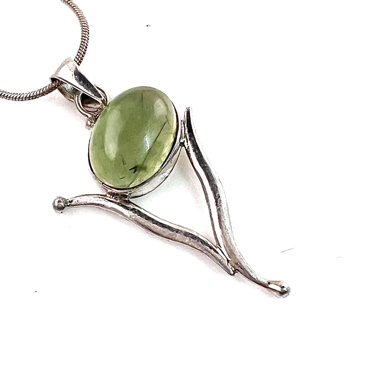 Prehnite Sterling Silver Pendant - Keja Designs Jewelry