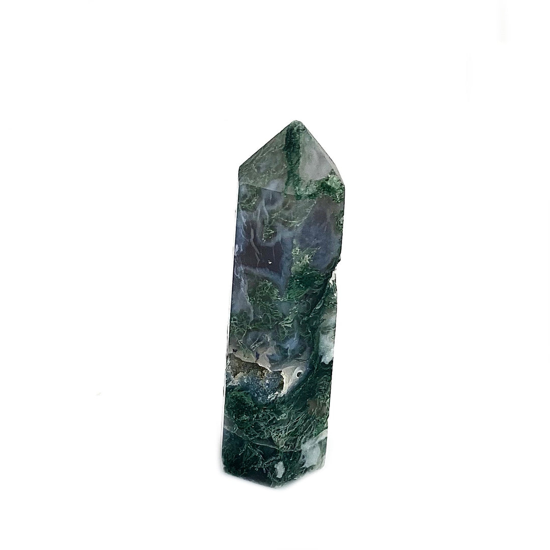 Natural Moss Agate Crystal Tower Obelisks, Healing Crystals, miss Agate for Décor - Keja Designs Jewelry