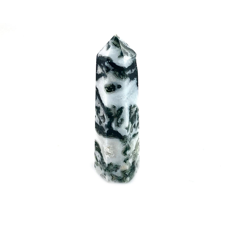 Natural Moss Agate Crystal Tower Obelisks, Healing Crystals, miss Agate for Décor - Keja Designs Jewelry
