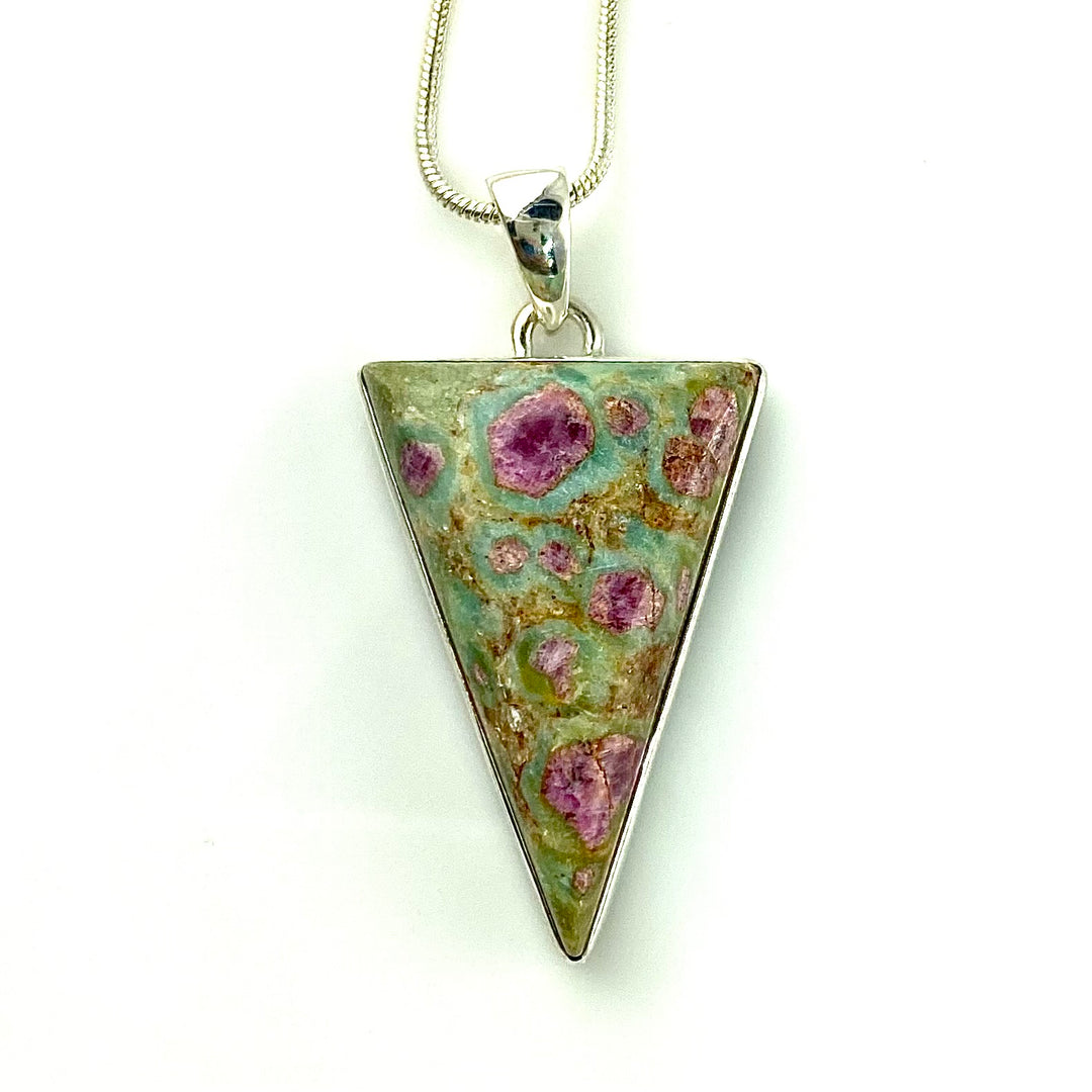 Ruby In Fuchsite Sterling Silver Wedge Pendant - Keja Designs Jewelry