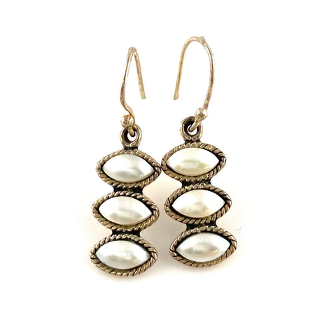 Pearl Sterling Silver Line Earrings - Keja Designs Jewelry