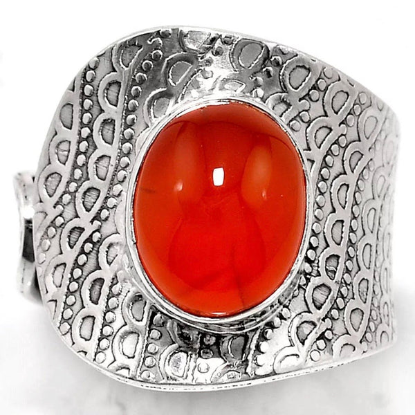 Carnelian Sterling Silver Adjustable Ring - Keja Designs Jewelry