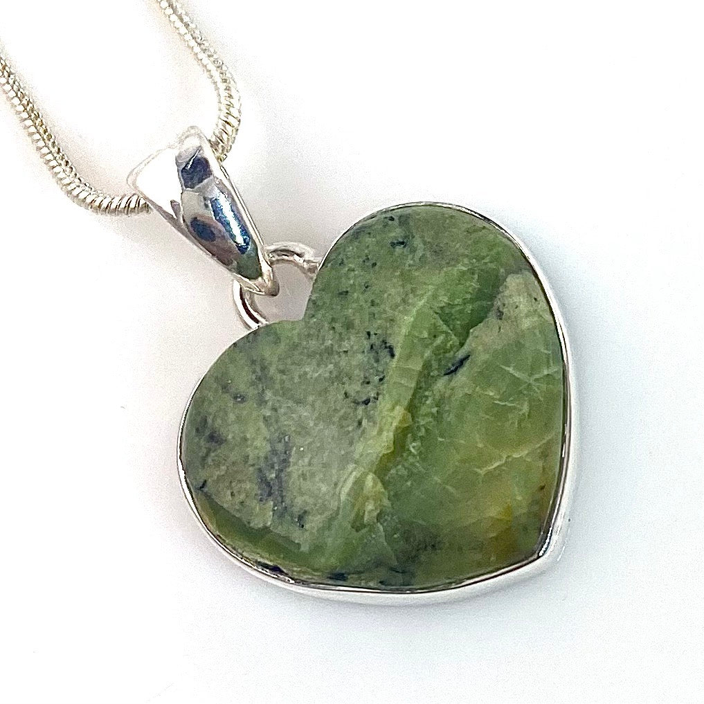 Imperial Opal Sterling Silver Heart Pendant - Keja Designs Jewelry