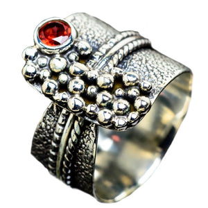 Garnet Adjustable Sterling Silver Ring - Keja Designs Jewelry