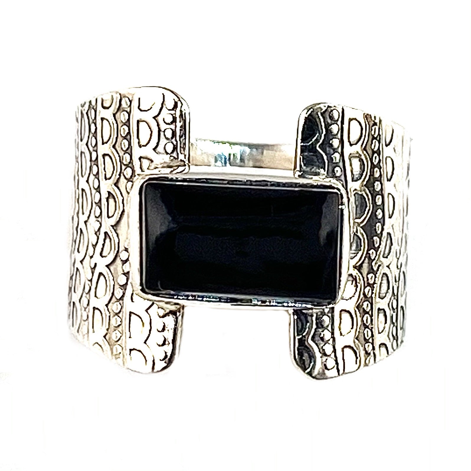 Black Onyx Sterling Silver Connection Ring - Keja Designs Jewelry