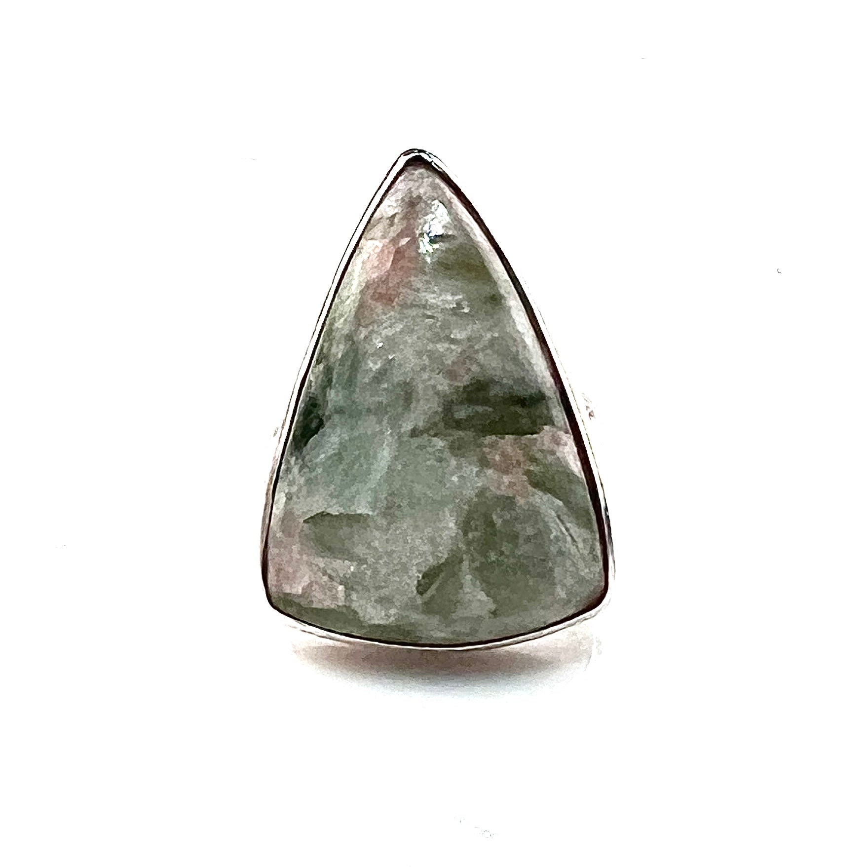 Green & Pink Scolecite Crystal Sterling Silver Adjustable Ring - Keja Designs Jewelry