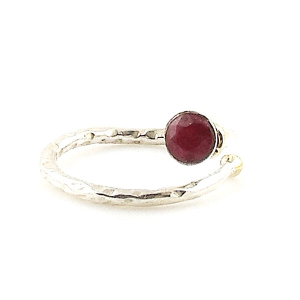 Ruby Two Tone Adjustable Sterling Silver Ring - Keja Designs Jewelry