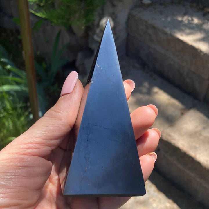 Shungite Pyramid Polished Stones, Choose Size, Shungite for Décor - Keja Designs Jewelry