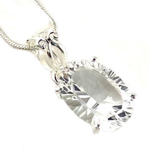 White Topaz Sparkling Sterling Silver Pendant - Keja Designs Jewelry