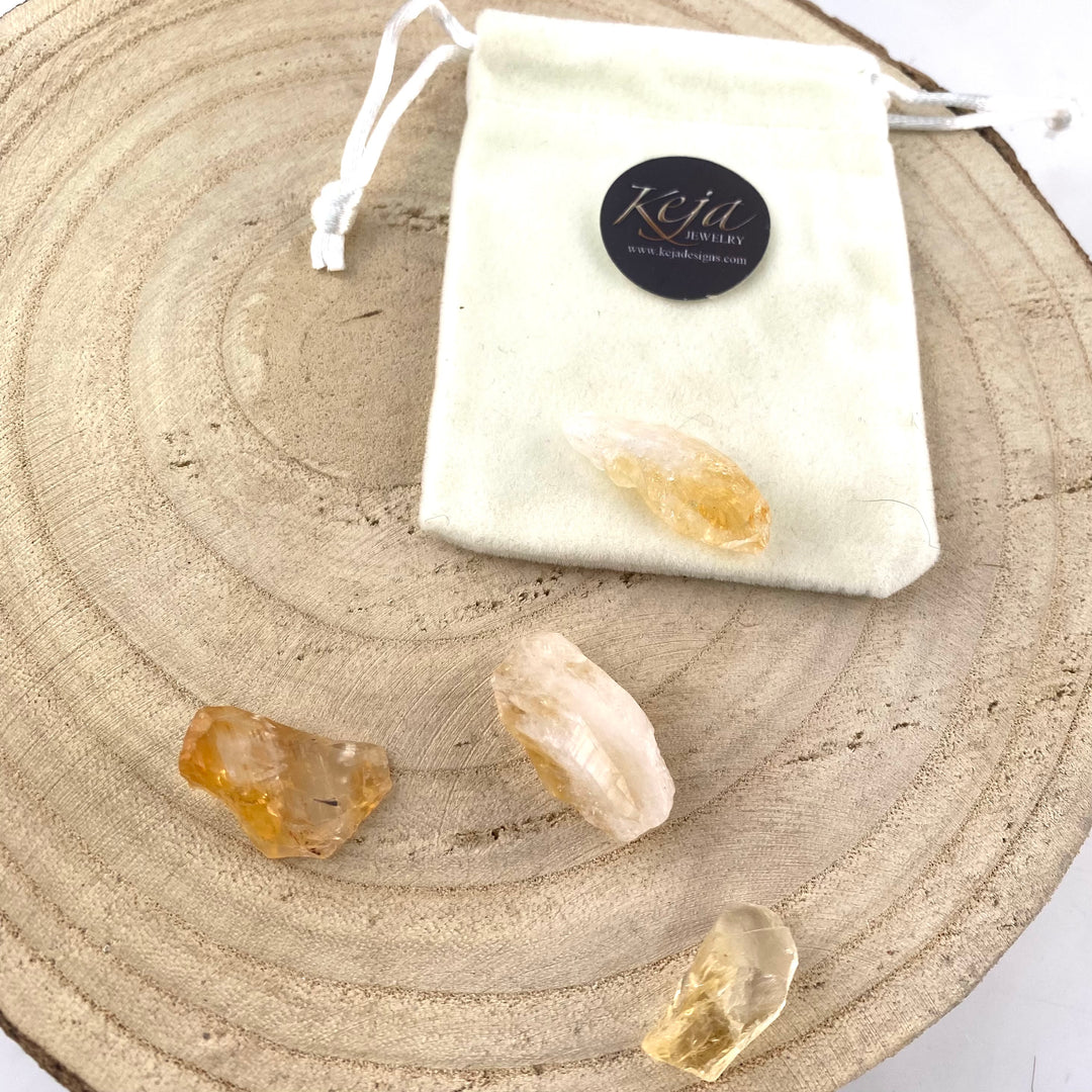 Citrine Rough Chunk Stones, Choose Quantity, Choose Size, Raw Citrine for Décor or Crystal Grids - Keja Designs Jewelry