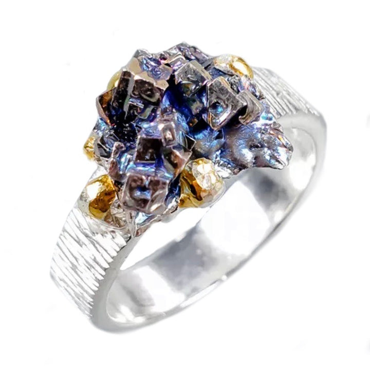 Bismuth Crystal Silver Rhodium &amp; Gold Plated Ring - Keja Designs Jewelry