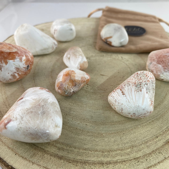 Orange Scolecite Polished Chunk Stones, Choose Size, Orange Scolecite for Meditation or Crystal Grids - Keja Designs Jewelry