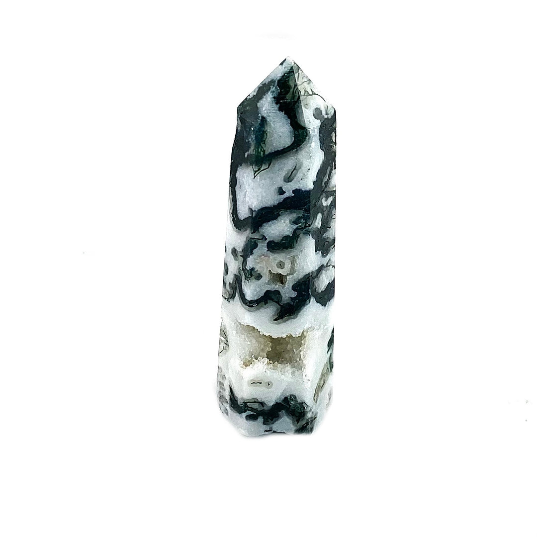 Natural Moss Agate Crystal Tower Obelisks, Healing Crystals, miss Agate for Décor - Keja Designs Jewelry