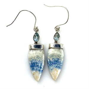 Scheelite & Blue Topaz Sterling Silver Earrings - Keja Designs Jewelry