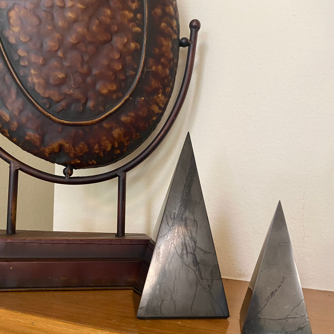 Shungite Pyramid Polished Stones, Choose Size, Shungite for Décor - Keja Designs Jewelry