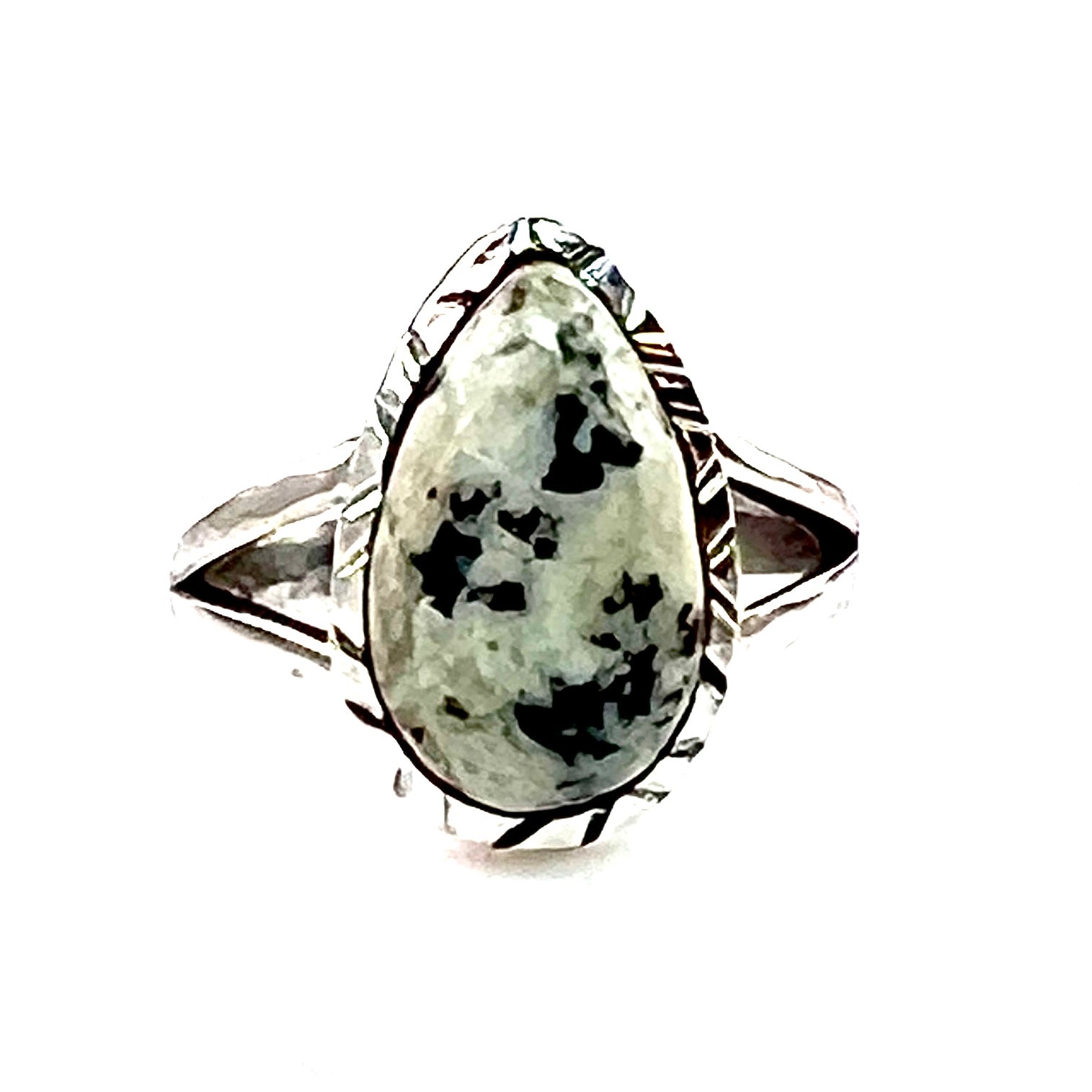 White Buffalo Sterling Silver Petite Pear Ring - Keja Designs Jewelry