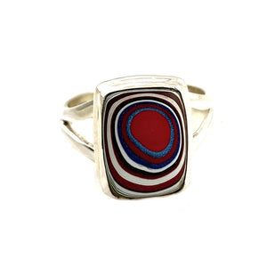 Fordite Sterling SIlver Ring - Keja Designs Jewelry
