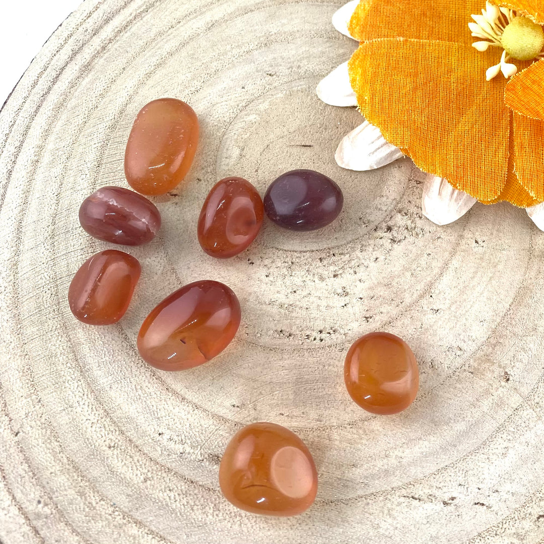 Carnelian Polished Chunk Stones, Choose Quantity, Polished Carnelian for Décor or Crystal Grids - Keja Designs Jewelry