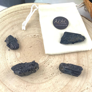 Black Tourmaline Rough Chunk Stones, Choose Quantity, Choose Size, Raw Tourmaline for Décor or Crystal Grids - Keja Designs Jewelry