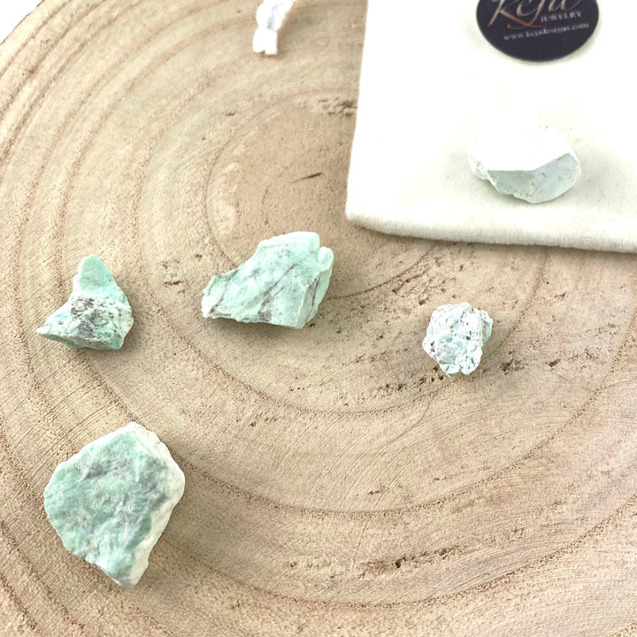 Chrysoprase Rough Chunk Stones, Choose Quantity, Raw Chrysoprase for Décor or Crystal Grids - Keja Designs Jewelry