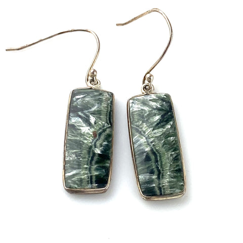 Seraphinite Sterling Silver Earrings - Keja Designs Jewelry