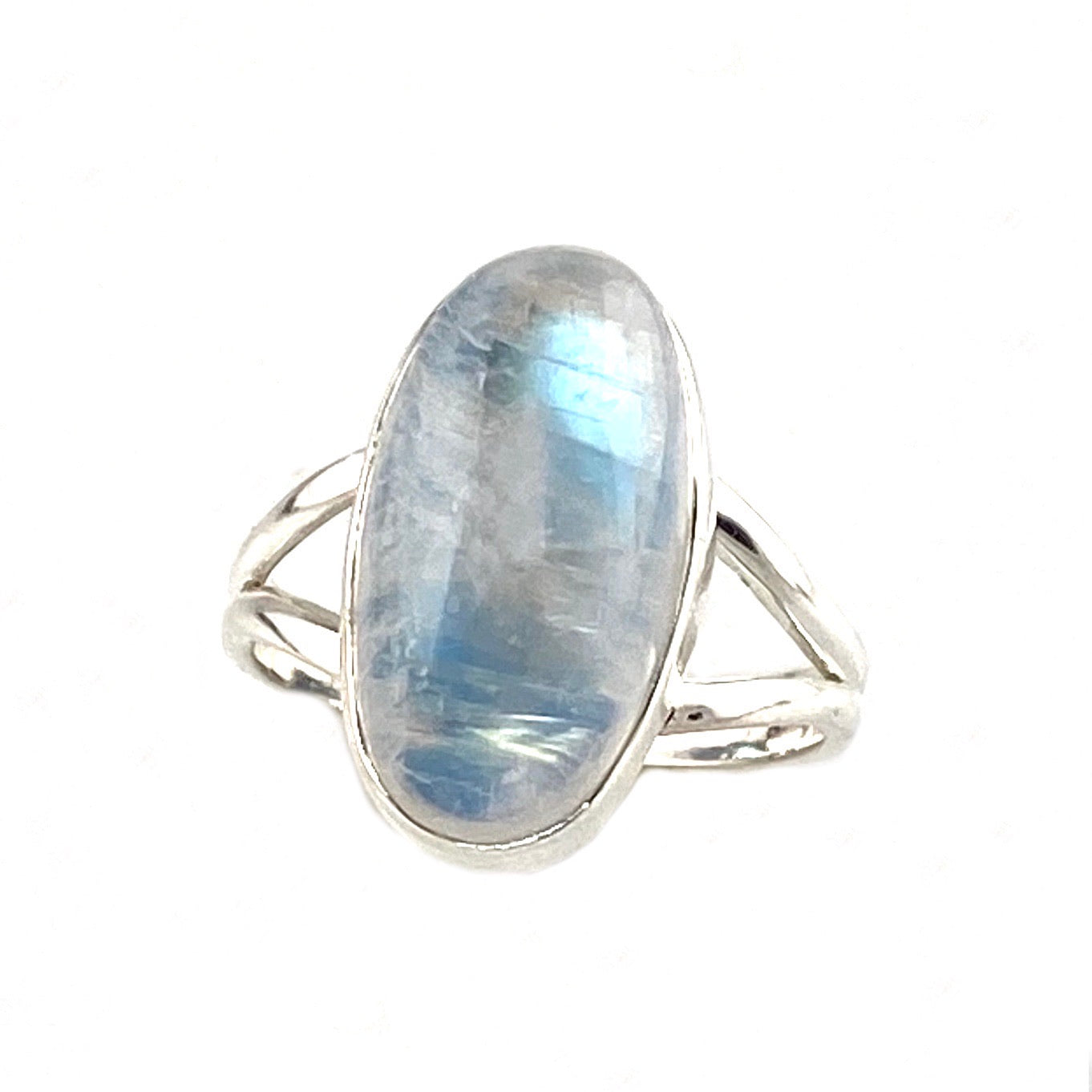 Rainbow Moonstone Sterling Silver Oval Ring - Keja Designs Jewelry