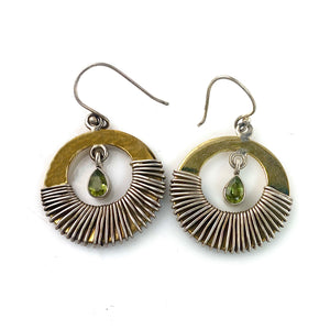 Peridot Two Tone Wrapped Hoop Earrings - Keja Designs Jewelry
