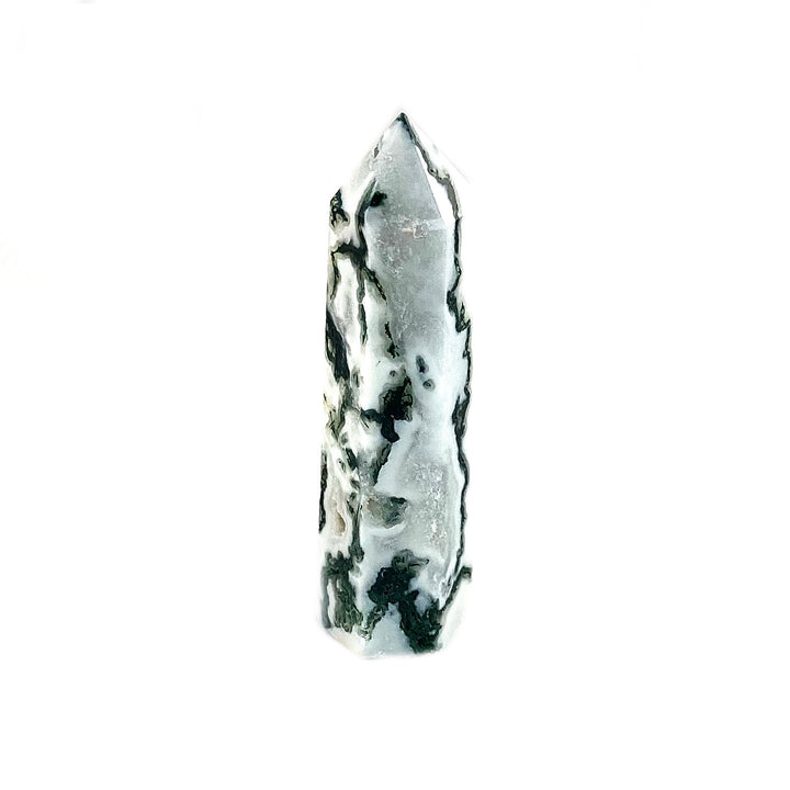 Natural Moss Agate Crystal Tower Obelisks, Healing Crystals, miss Agate for Décor - Keja Designs Jewelry
