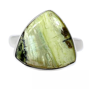 Imperial Opal Sterling Silver Trillion Ring - Keja Designs Jewelry