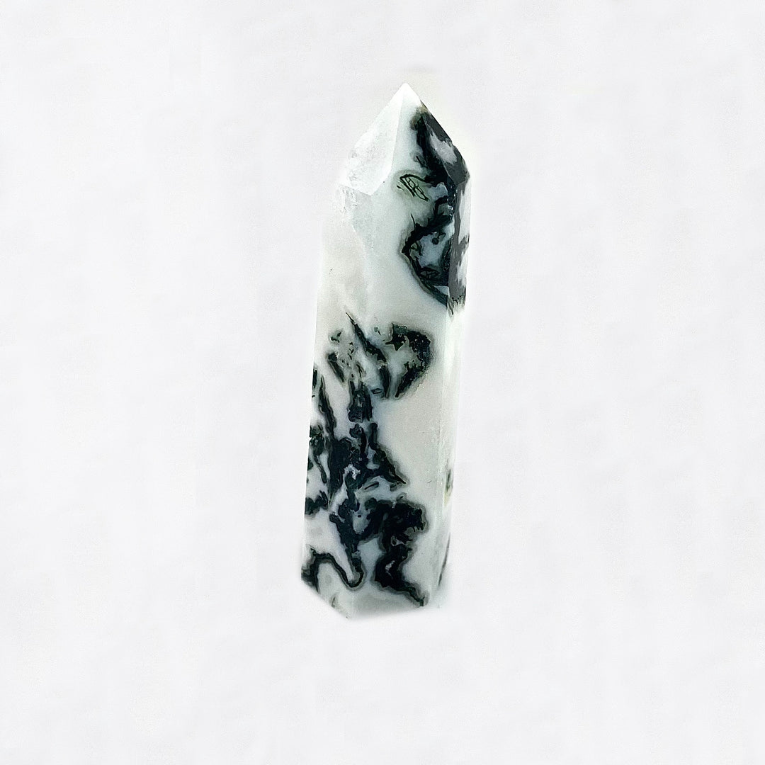 Natural Moss Agate Crystal Tower Obelisks, Healing Crystals, miss Agate for Décor - Keja Designs Jewelry
