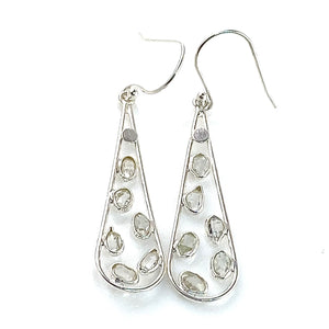 Rain Drops of Herkimer Diamond Sterling Silver Earrings - Keja Designs Jewelry
