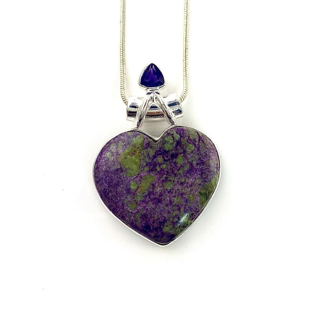Tasmanite & Amethyst Sterling Silver Pendant - Keja Designs Jewelry