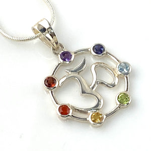 Chakra Om Sterling Silver Pendant - Keja Designs Jewelry