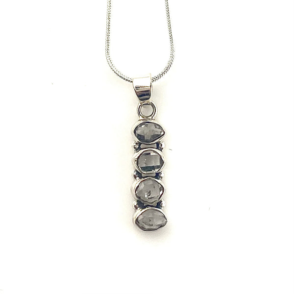 Herkimer Diamond Sterling Silver Channel Pendant - Keja Designs Jewelry