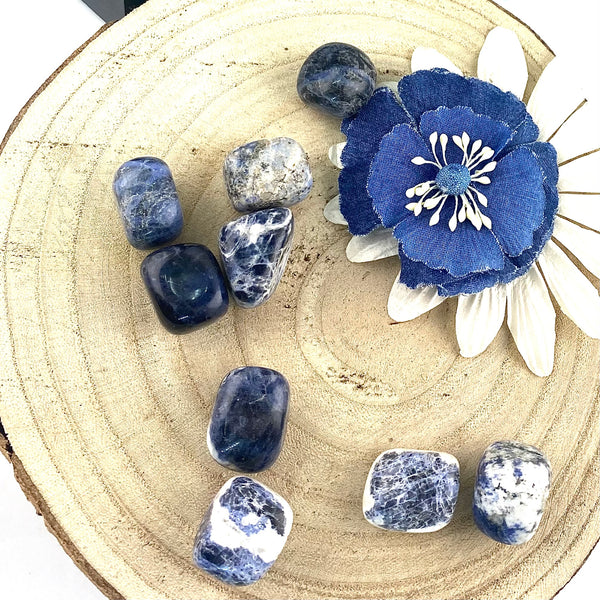 Sodalite Polished Chunk Stones, Choose Quantity, Sodalite Polished Crystal for Décor or Crystal Grids - Keja Designs Jewelry