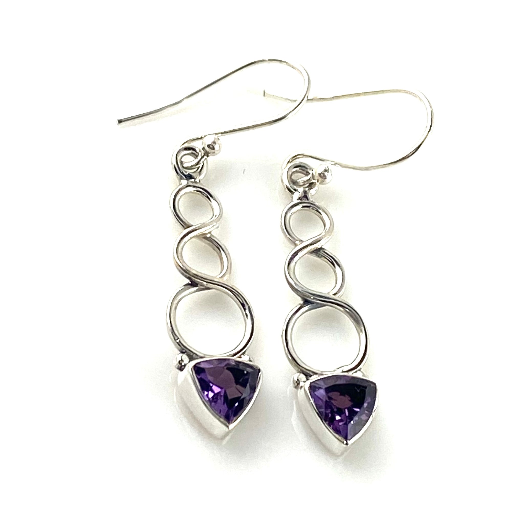 Amethyst Sterling Silver Infinity Earrings - Keja Designs Jewelry