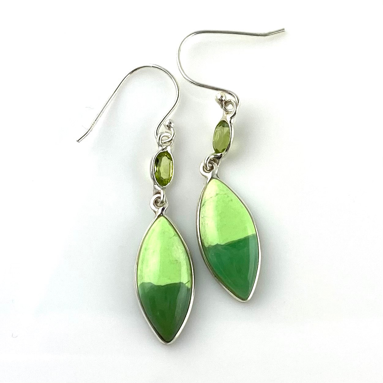 Chrysoprase & Peridot Sterling Silver Earrings - Keja Designs Jewelry